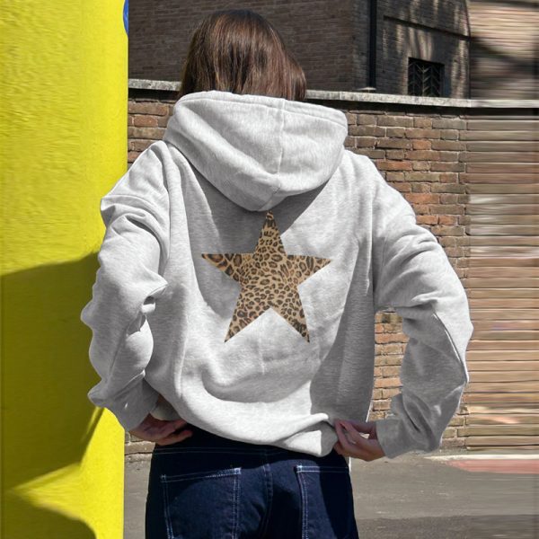 Gray Leopard Star Hoodie - Image 3