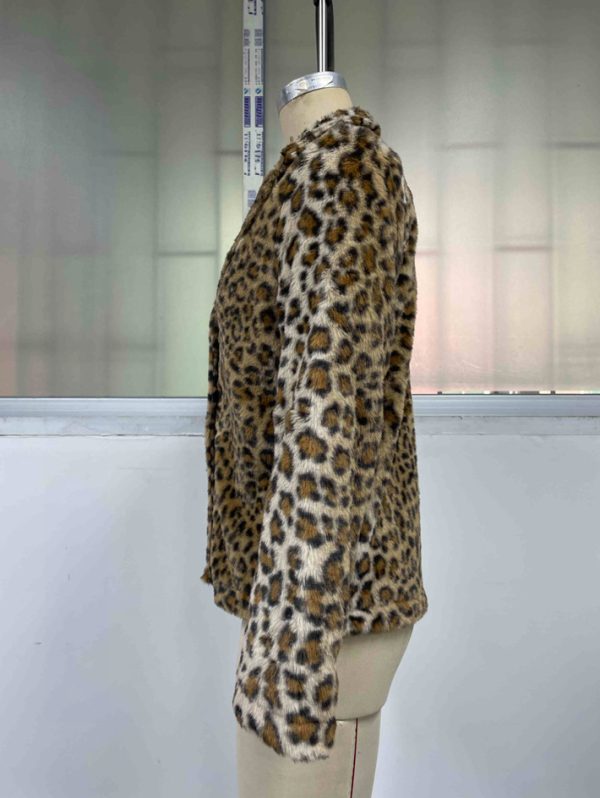 Women's Leopard Print Buckle Coat - Image 4