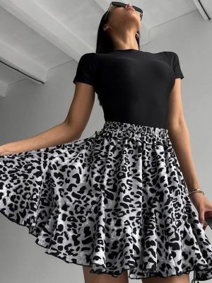 Leopard Print Slimming Skirt