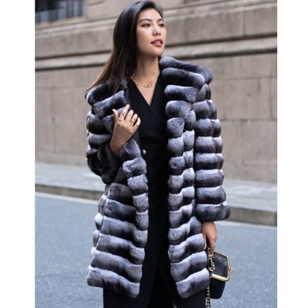 Women's Hooded Faux Mink Fur Coat - Image 4