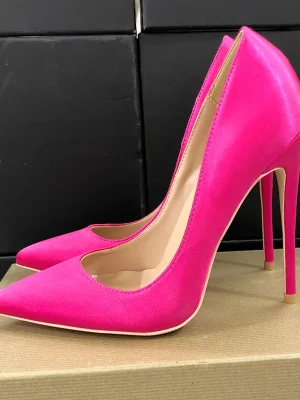 Rose Pink Satin Stiletto Wedding Heels