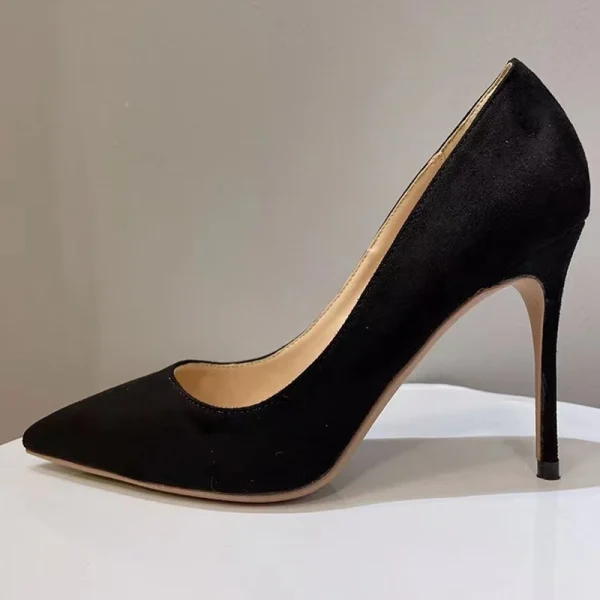 Black Suede Stilettos Elegant Heels