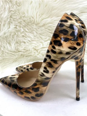 Leopard Patent Stilettos Party Heels