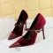 Elegant Suede Leather Pointed Heels Buckle