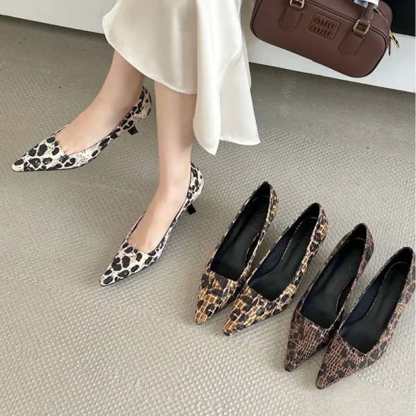 Leopard Pointed Toe Stiletto Heels - Image 2