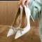 Luxury Rhinestone Pointed Heels Bow Pumps