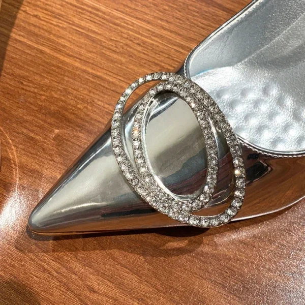 Silver Rhinestone Pointed Heels - Image 6