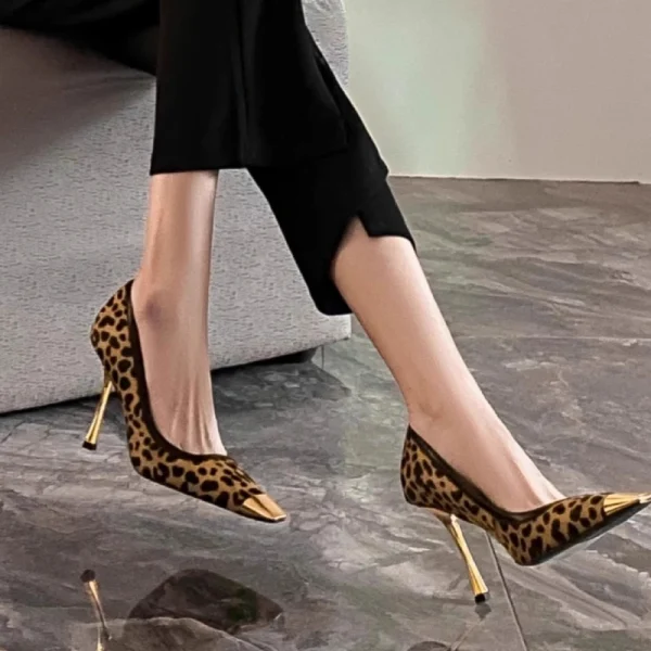 Leopard Print High Heels - Image 3