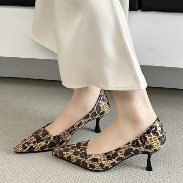 Leopard Pointed Toe Stiletto Heels - Image 3