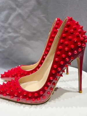 Red Spike Stilettos Bold & Chic