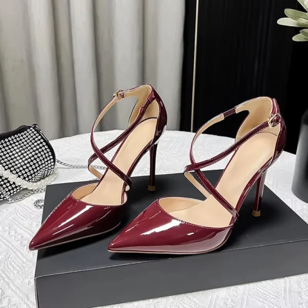 Cross Strap Pointed Heels