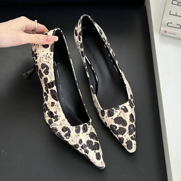 Leopard Pointed Toe Stiletto Heels - Image 5