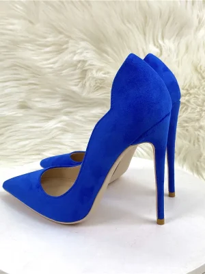 Royal Blue Suede Cutout Stiletto Heels