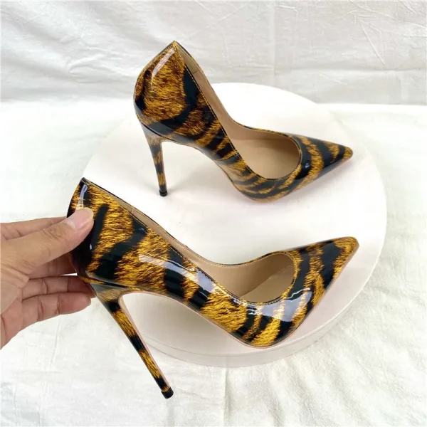 Leopard Print Stiletto Heels Party Shoes - Image 4