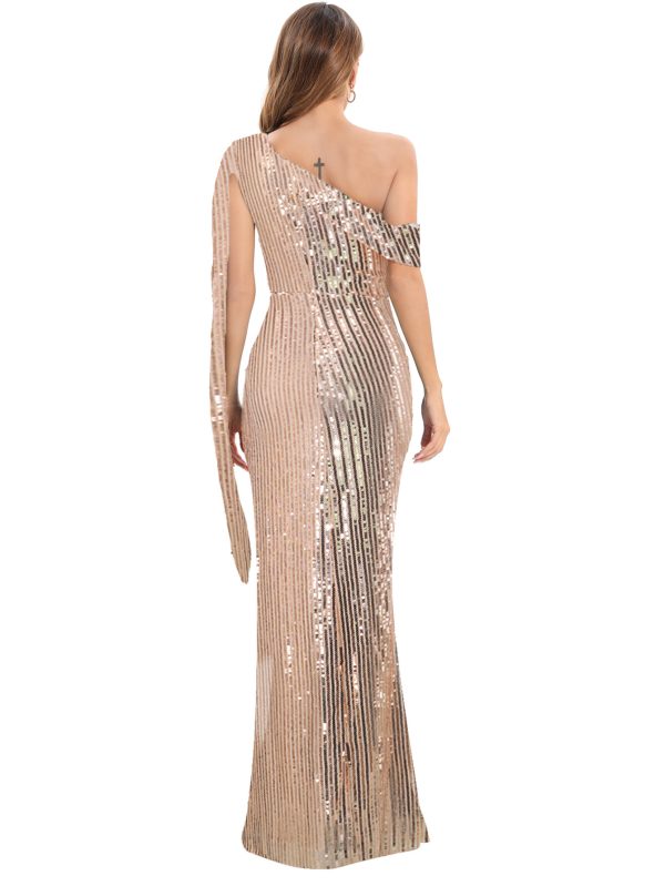 Sexy One-Shoulder Sequin Dress - Image 4