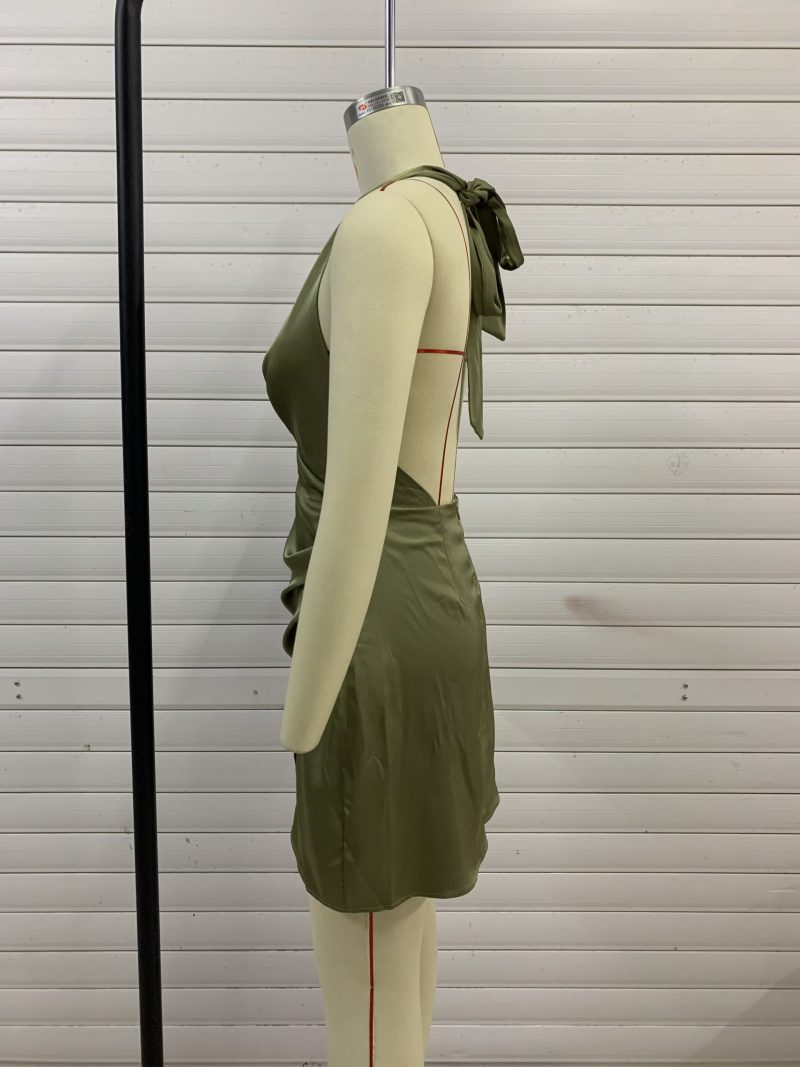 Fall Bandage Satin Dress - Image 2