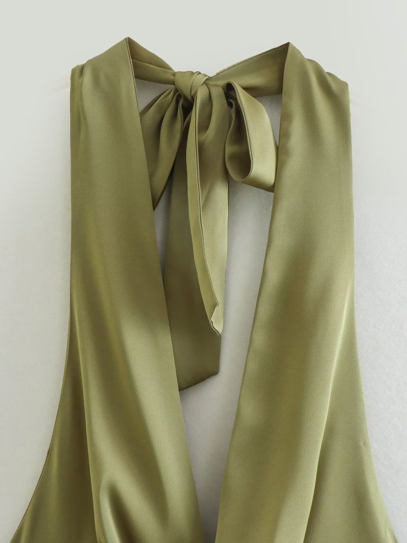 Fall Bandage Satin Dress - Image 4
