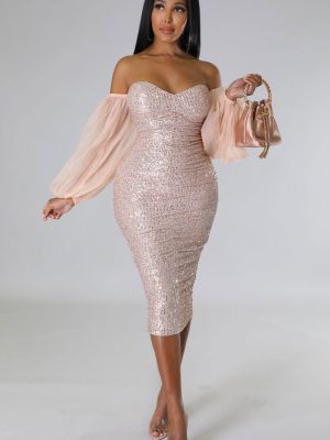 Sexy French Sequin Bodycon Dress