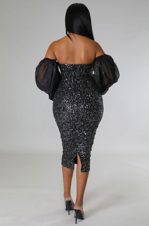 Sexy French Sequin Bodycon Dress - Image 4