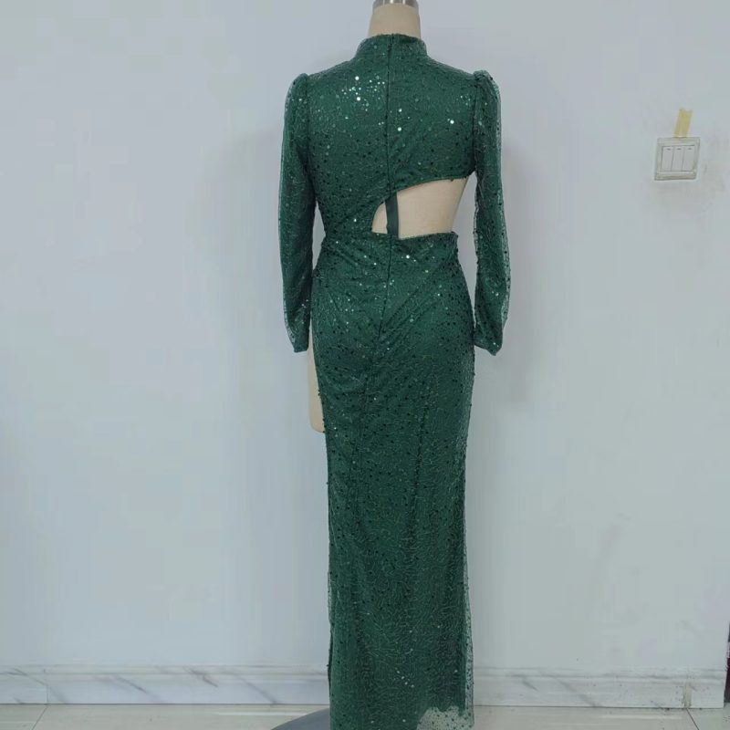 Asymmetrical Sequin Cocktail Dress - Image 4