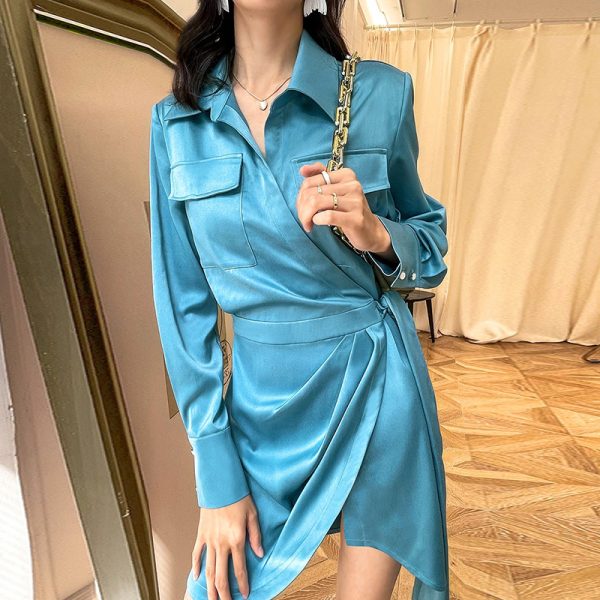 Women’s Satin Pocket Dress