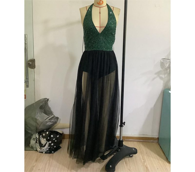 Elegant Sequin Mesh Dress - Image 4