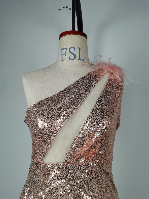 Sexy One-Shoulder Sequin Dress - Image 3