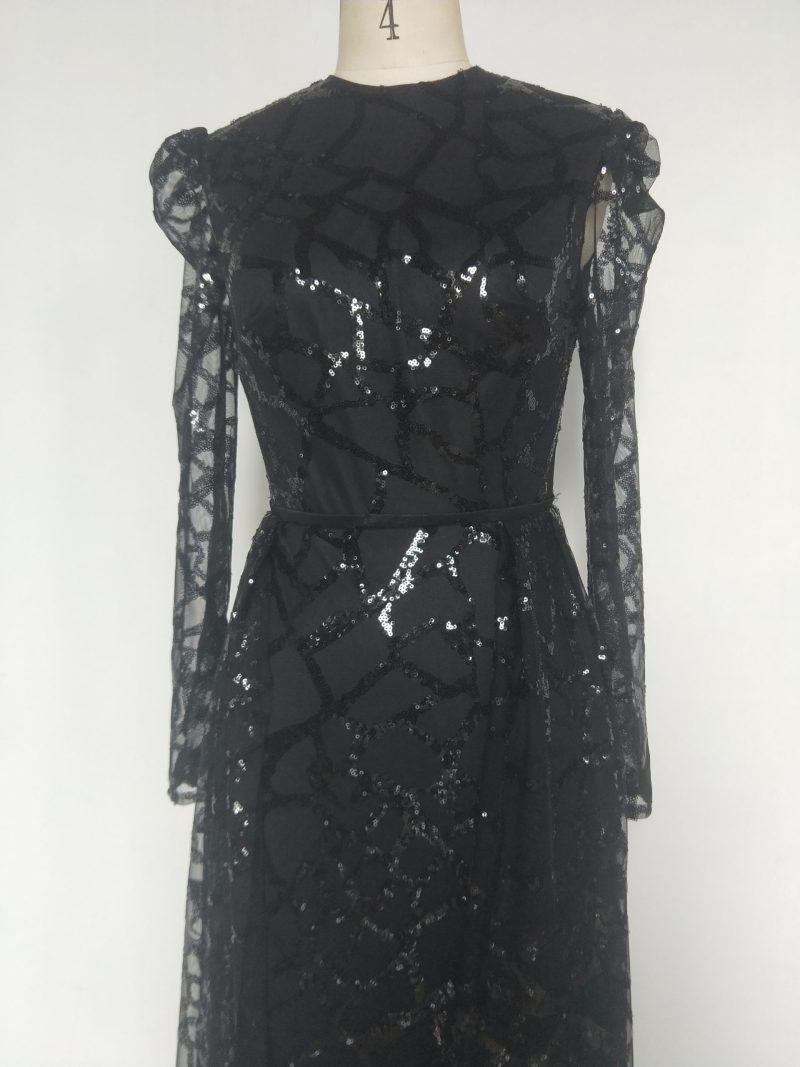 Sequin Long Sleeve Swing Dress - Image 4