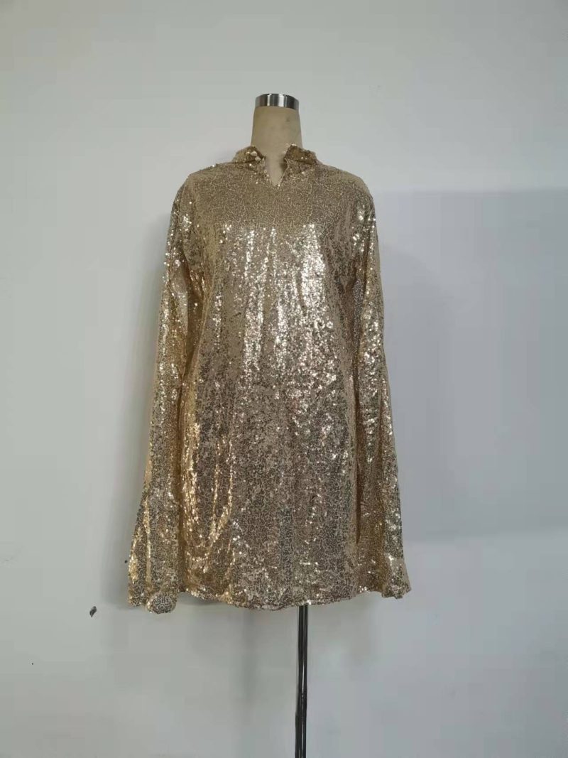 Spring Loose Sequin Dress - Image 4