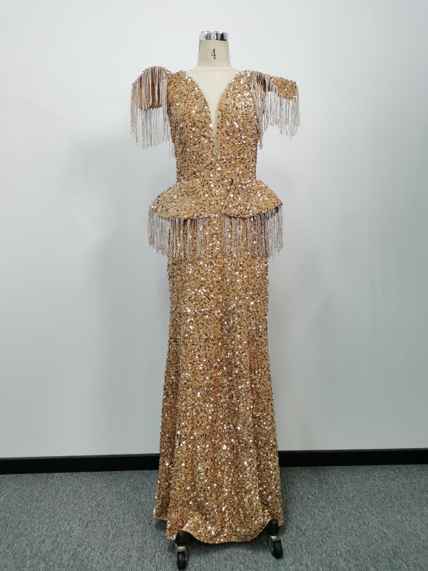 Sexy Sequin Tassel Gown - Image 3