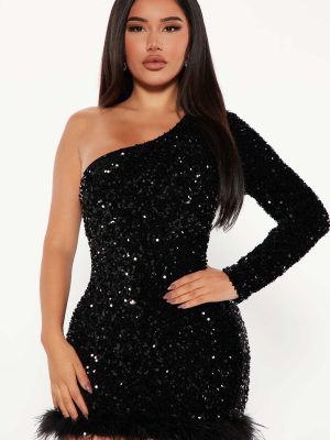 Sexy Feather Sequined Dress