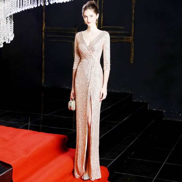 Elegant Fishtail Sequin Gown - Image 3