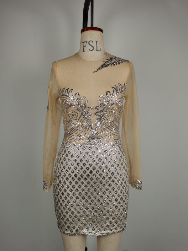 Gold Beaded Cocktail Dress