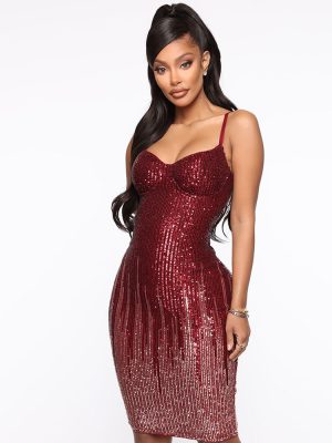 Sexy Sequined Tube Sheath Dress