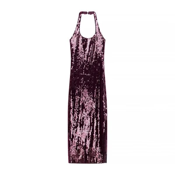 Fall Slim Fit Sequin Dress - Image 4