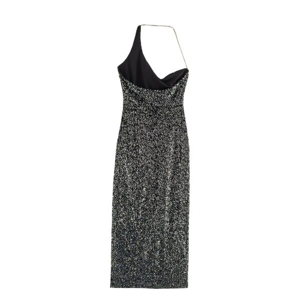 One-Shoulder Sequin Gown - Image 3