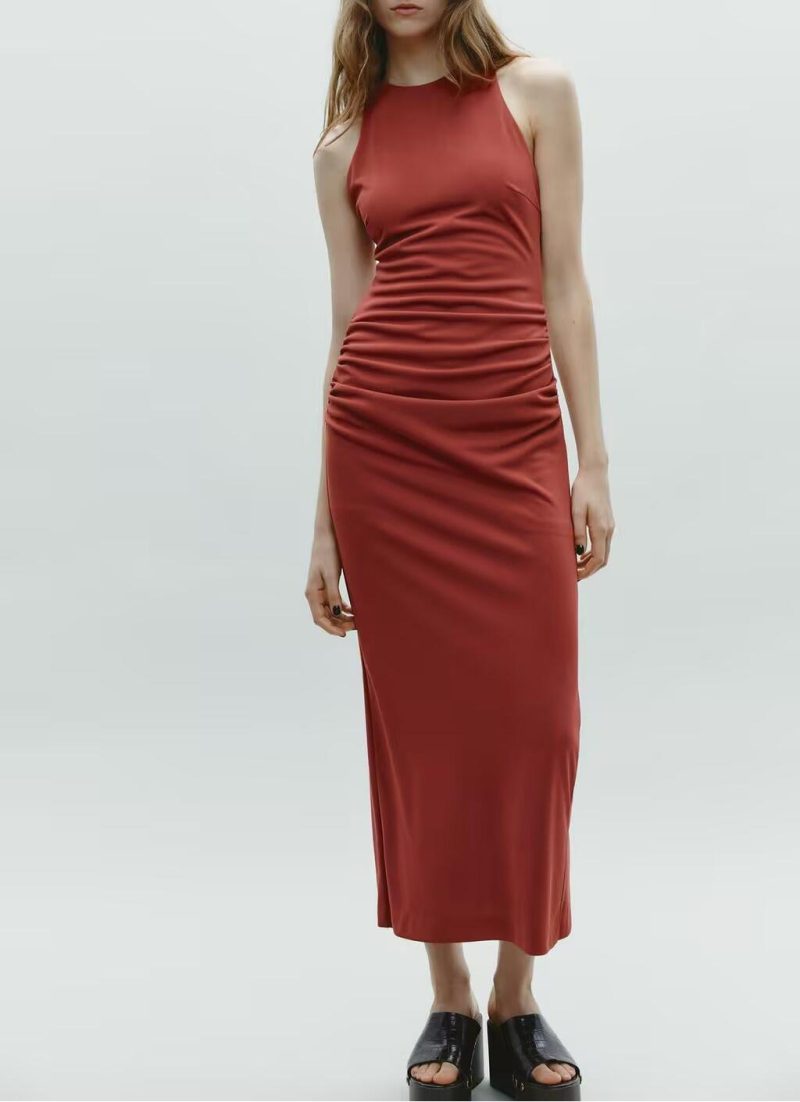 Sleeveless Hanging Collar Summer Dress