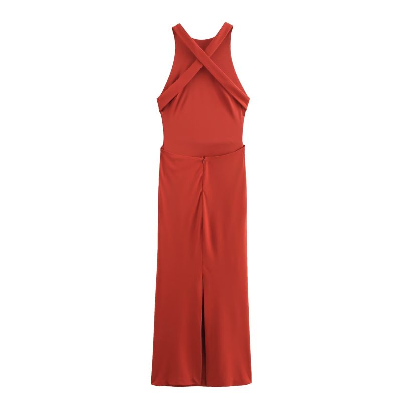 Sleeveless Hanging Collar Summer Dress - Image 4