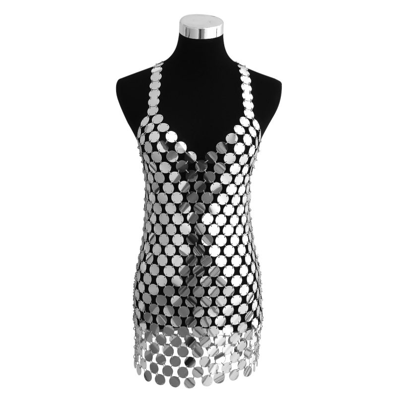 Handmade Silver Sequin Dress - Image 3