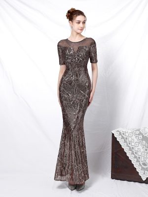 Elegant Sequin Fishtail Gown