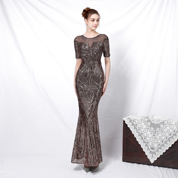 Elegant Sequin Fishtail Gown