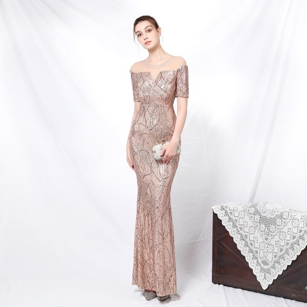 Elegant Sequin Fishtail Gown - Image 3