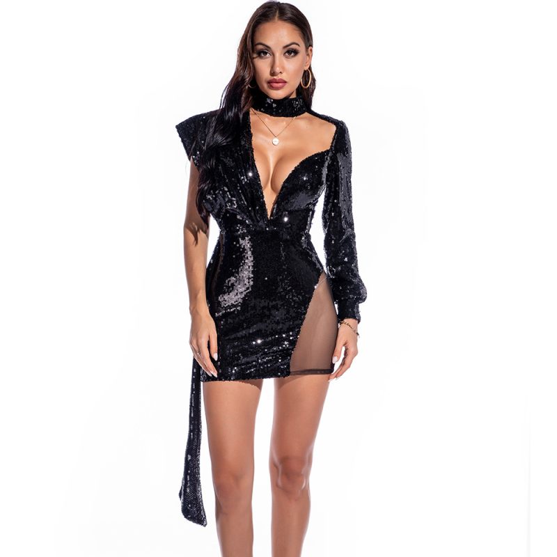 Sexy Retro Mesh Sequin Dress