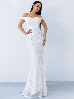 Sexy Sequined Tube Fishtail Gown