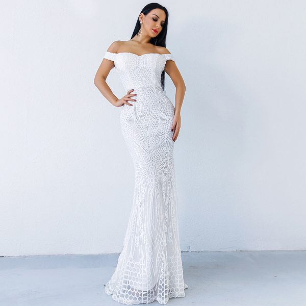 Sexy Sequined Tube Fishtail Gown