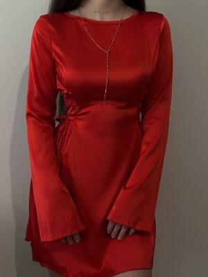 Summer Satin Long Sleeve Dress