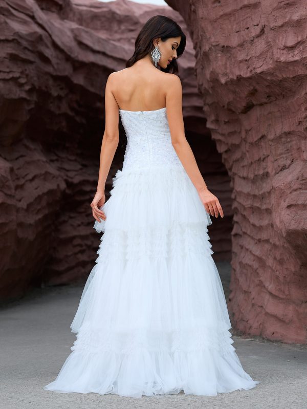 Elegant Tube Top Tiered Wedding Gown - Image 3