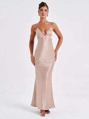 Backless Slim Camisole Gown Dress