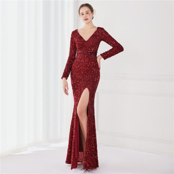 Elegant Sequin Fishtail Gown