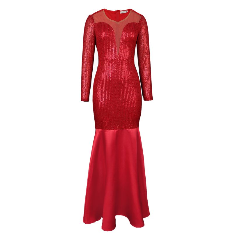Sexy Sequin Mesh Fishtail Dress - Image 4